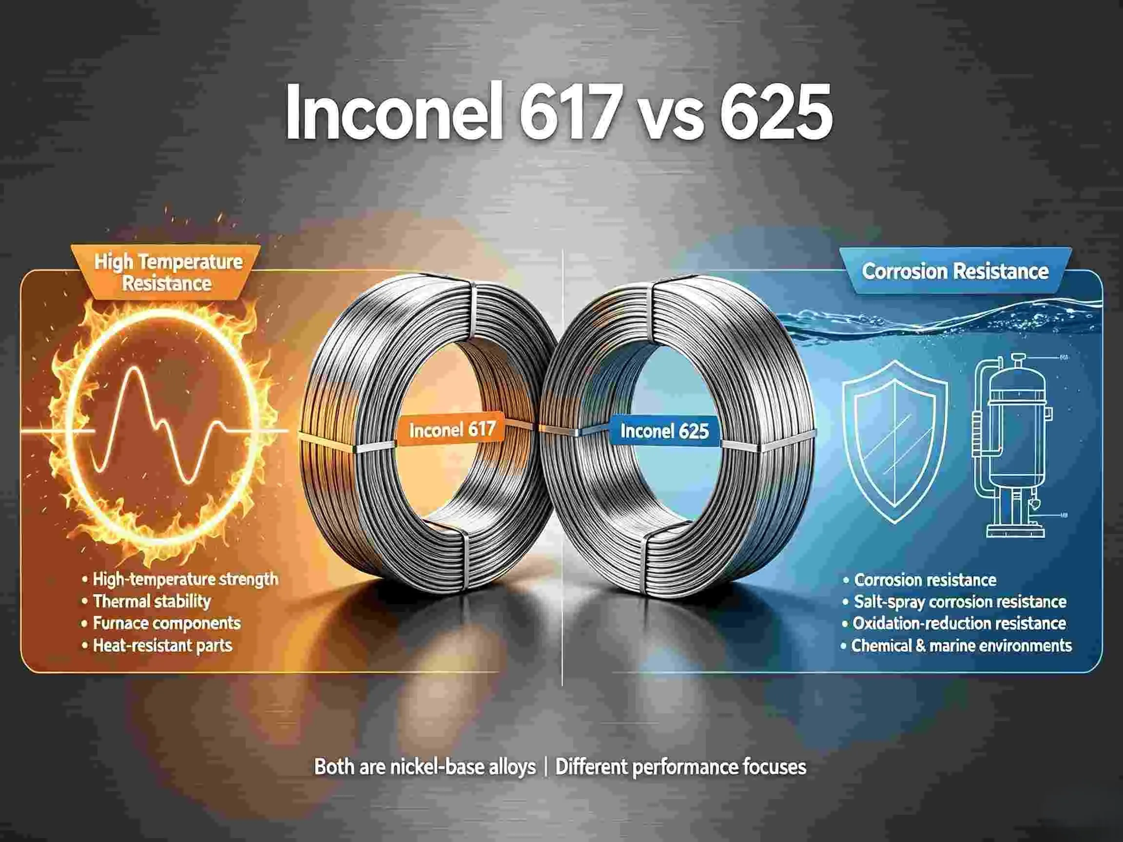 Inconel 617 vs 625,Inconel 617 filler wire,Inconel 625 filler wire,Inconel 617 vs 625 wire